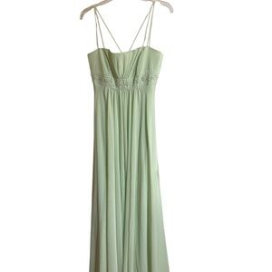 David’s Bridal Elegant Light Green Dress EUC